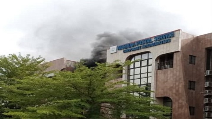 Fire outbreak at NIPOST Headquarters in Abuja (Video)