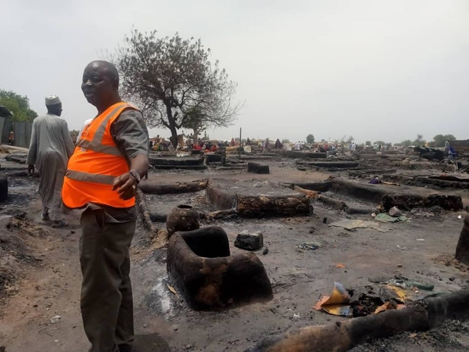 One dead as fire razes IDP camp in Borno