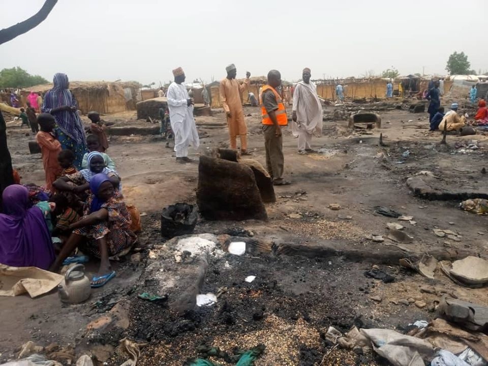 One dead as fire razes IDP camp in Borno