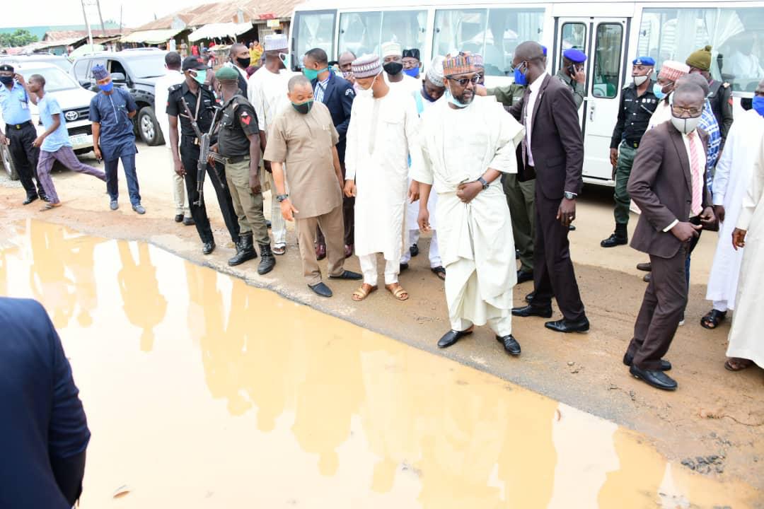 Sani Bello Inspects Ongoing Road